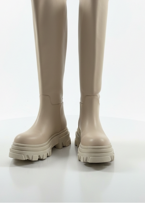 Bottines OAGNE en simili cuir - Beige