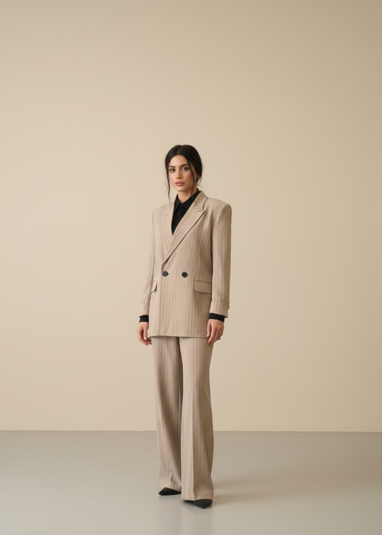 Ensemble Tailleur EVIG en tissu - Nude