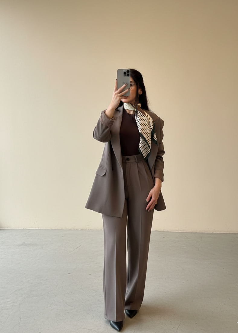 Ensemble JYVASKYLA en tissu - Taupe
