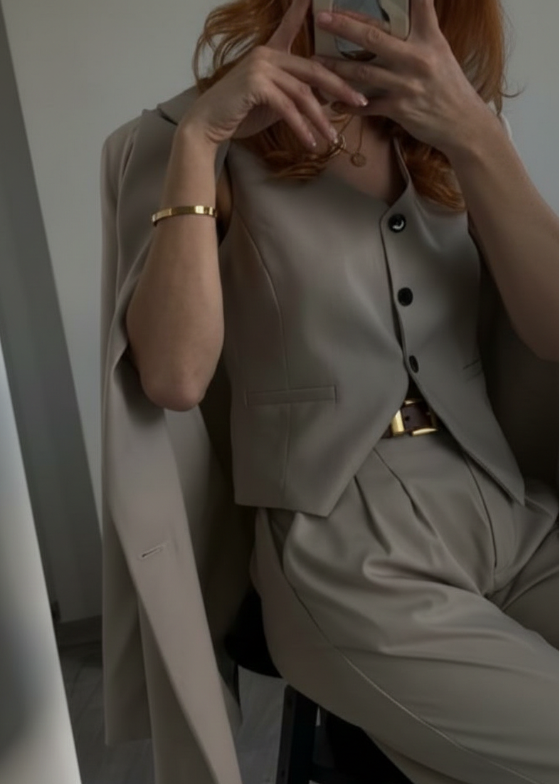 Ensemble Costume JOLGER en tissu - Beige