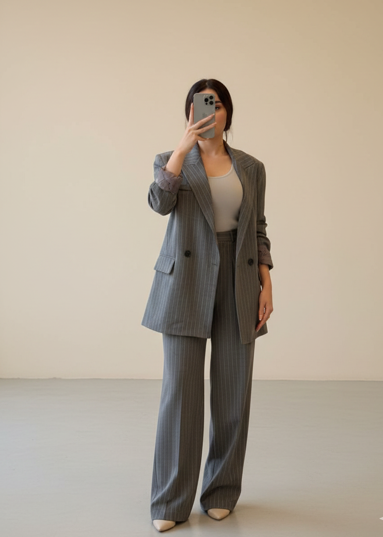 Ensemble BENTE en tissu - Gris foncé
