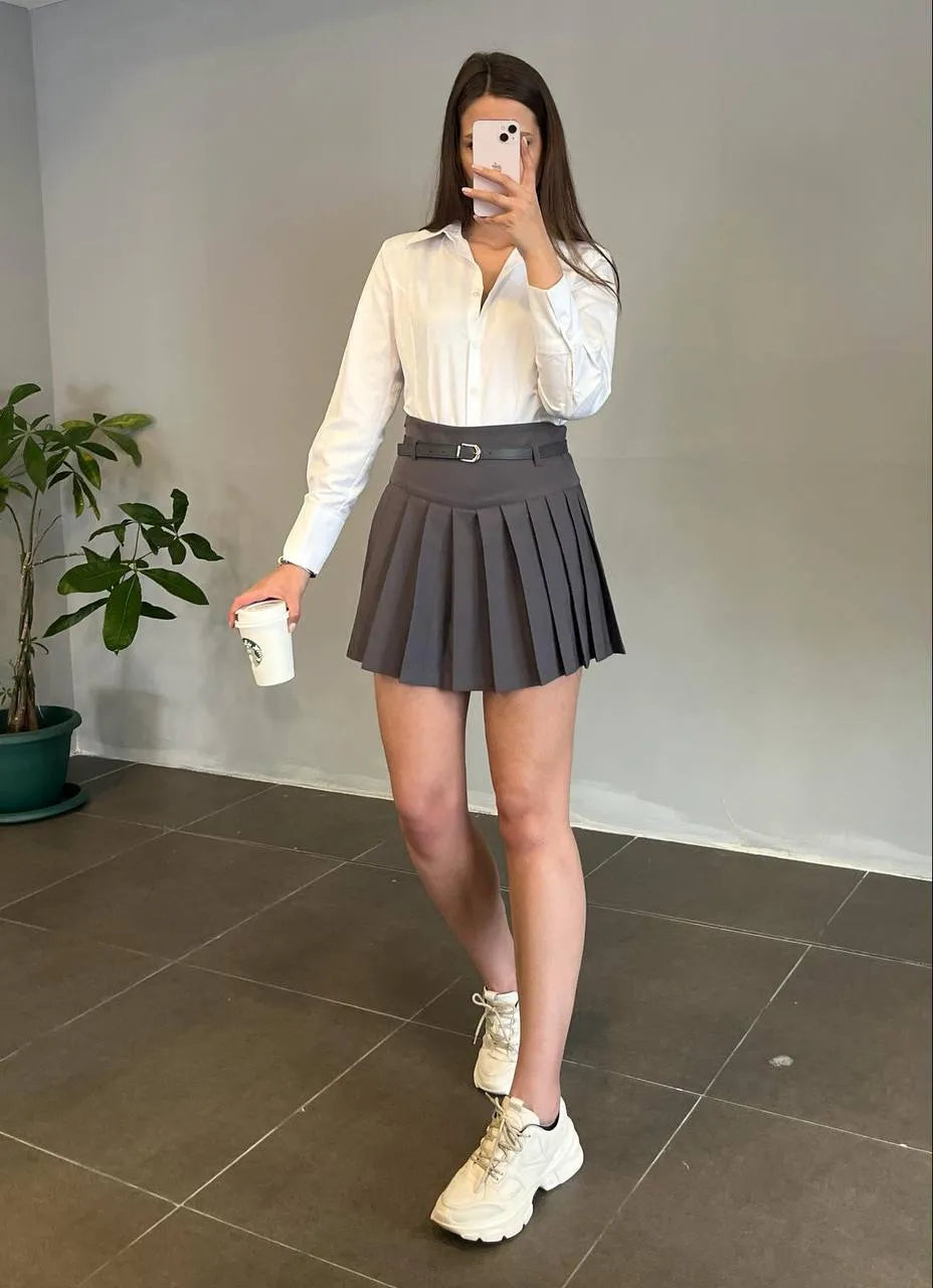 Jupe UGGLA plissée - Unisexe gris foncé