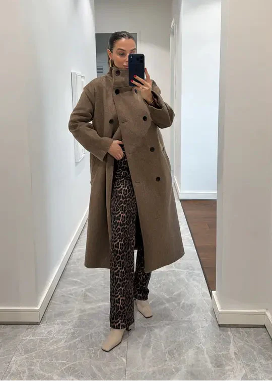 Blouson ONGMAR en laine - Marron taupe
