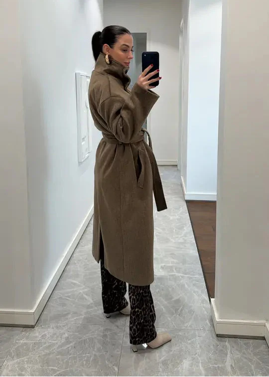 Blouson ONGMAR en laine - Marron taupe