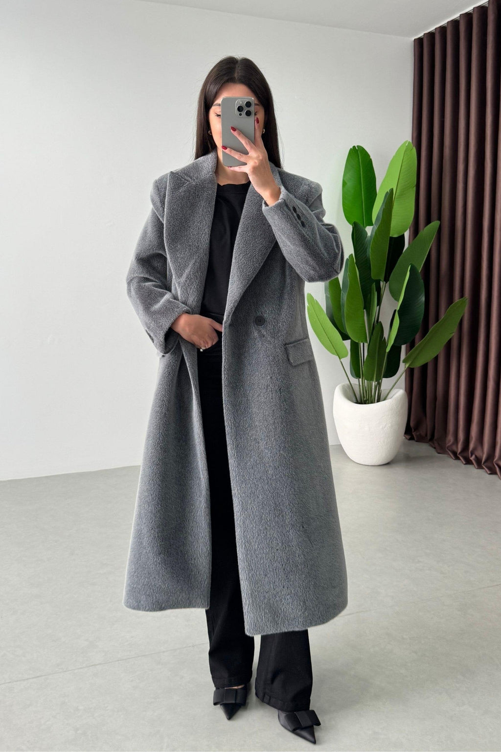 Blouson VINKEL en fourrure - Gris