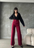 Pantalon KALLE en tissu - Bordeaux