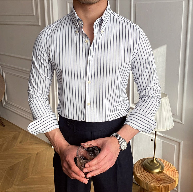 Chemise LOVISA en lin - Noir et blanc