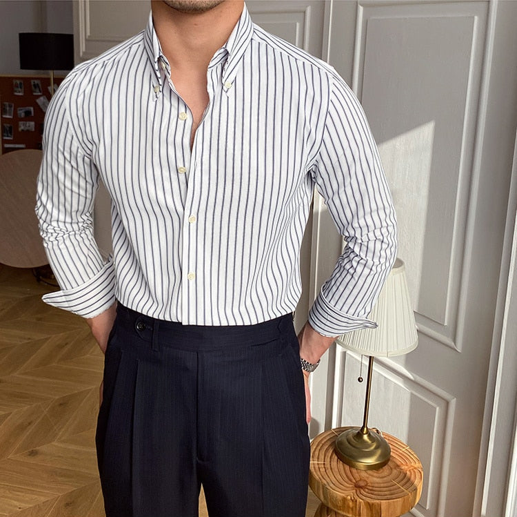 Chemise LOVISA en lin - Noir et blanc