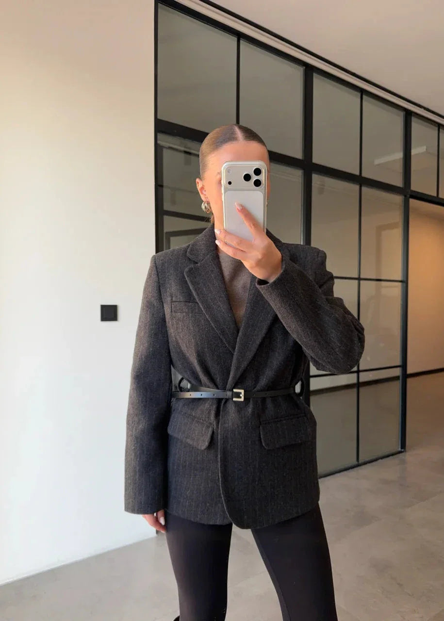 Veste SYD drap - Unisexe Gris Charbon