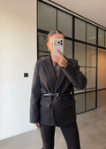 Veste SYD drap - Unisexe Gris Charbon