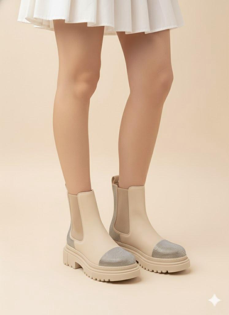 Bottines GULF en simili-cuir - Beige