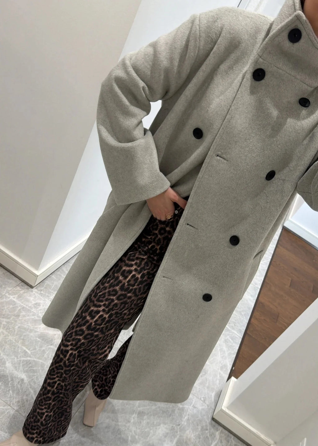 Manteau TRYGVE en laine - Gris clair