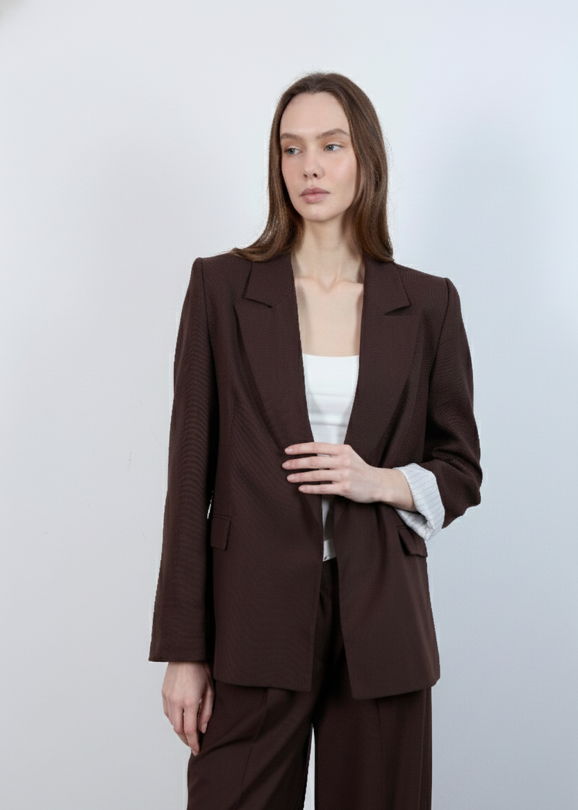 Blazer ENGVE en polyester - Marron chocolat