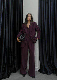 Ensemble Tailleur KOGE en tissu - Mauve foncé