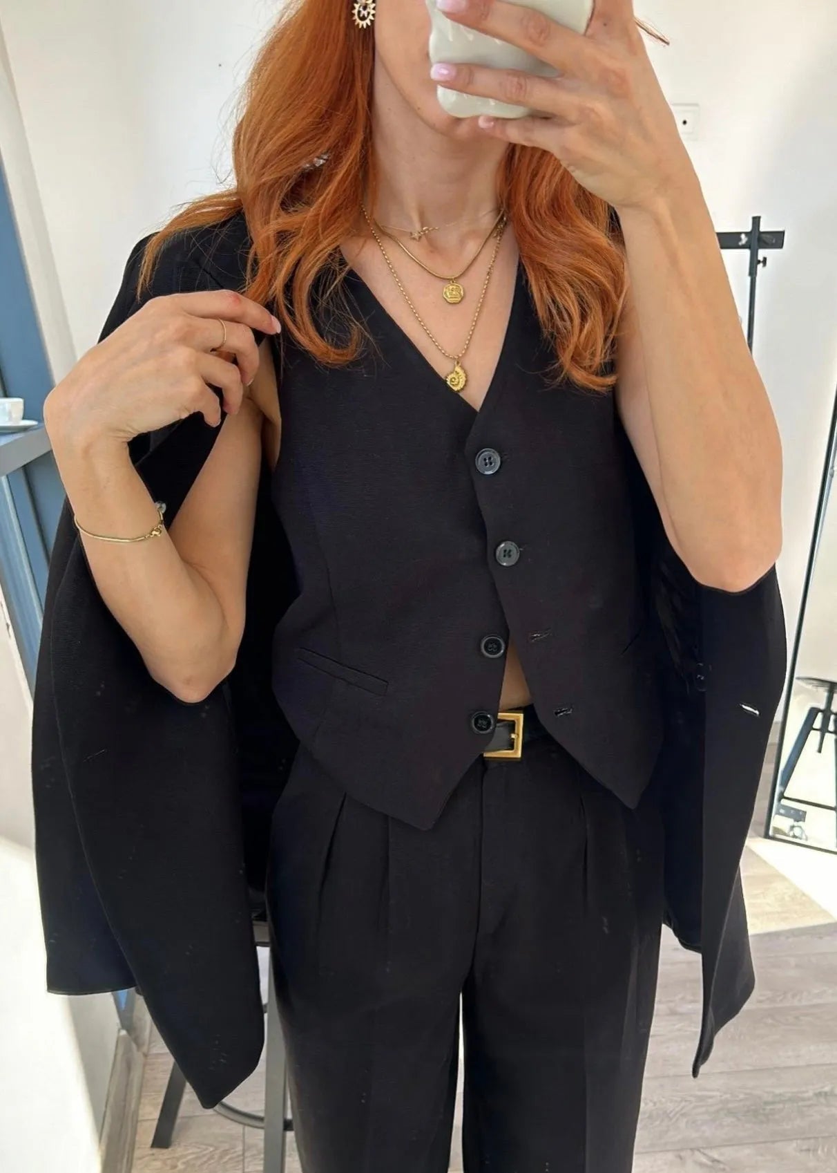 Ensemble Tailleur THISTED en laine - Noir