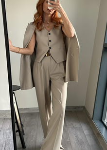 Ensemble Costume JOLGER en tissu - Beige