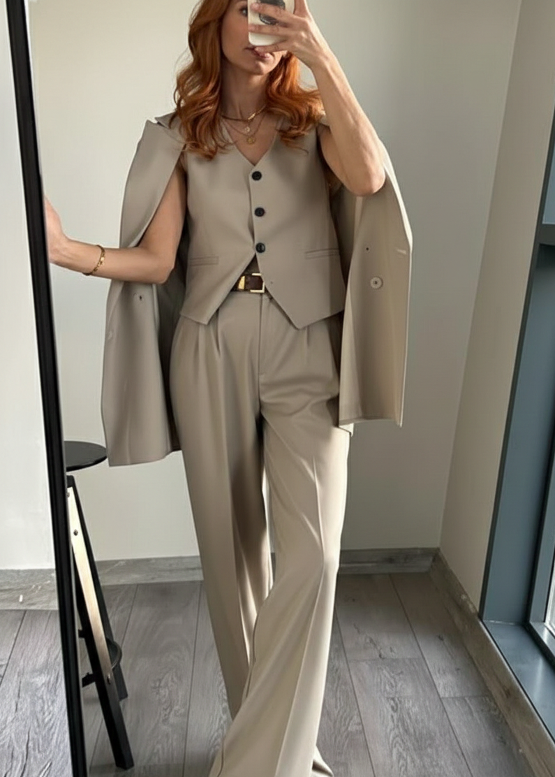 Ensemble Costume JOLGER en tissu - Beige