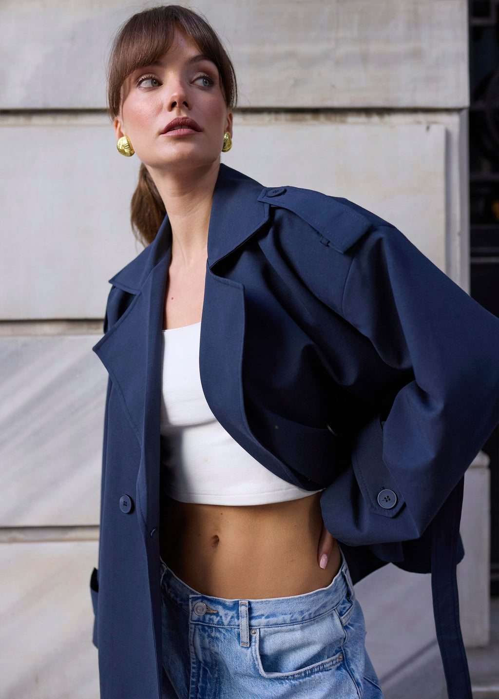 Manteau BTAGE en coton - Bleu marine