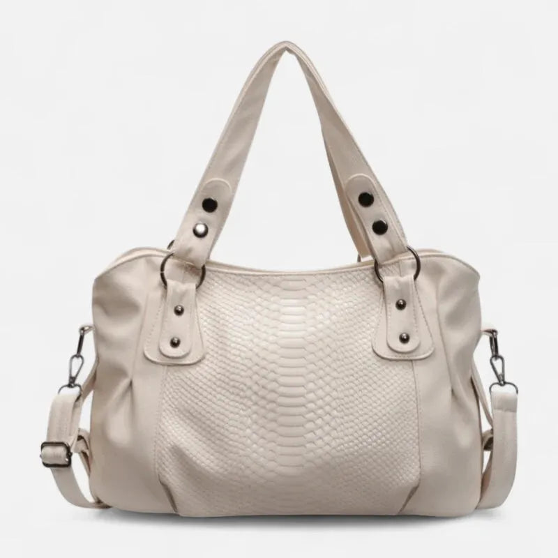 Grand sac à main bandoulière de cours imitation croco Manon