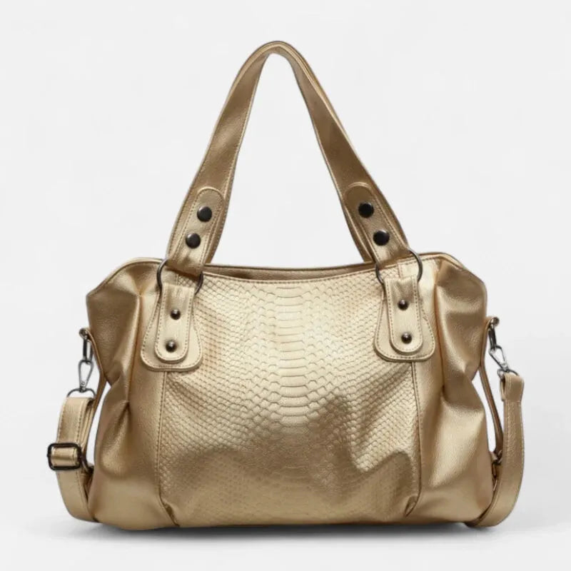 Grand sac à main bandoulière de cours imitation croco Manon