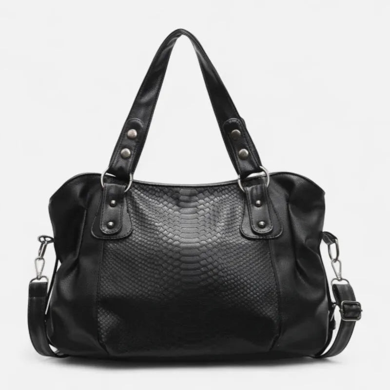 Grand sac à main bandoulière de cours imitation croco Manon