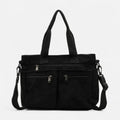 Grand sac à main cabas bandoulière de cours en velours côtelé multipoches Élina