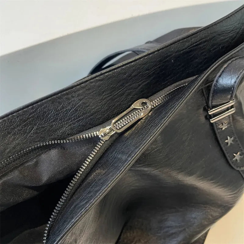 Grand sac à main cabas de cours souple avec bandoulière Alyssa