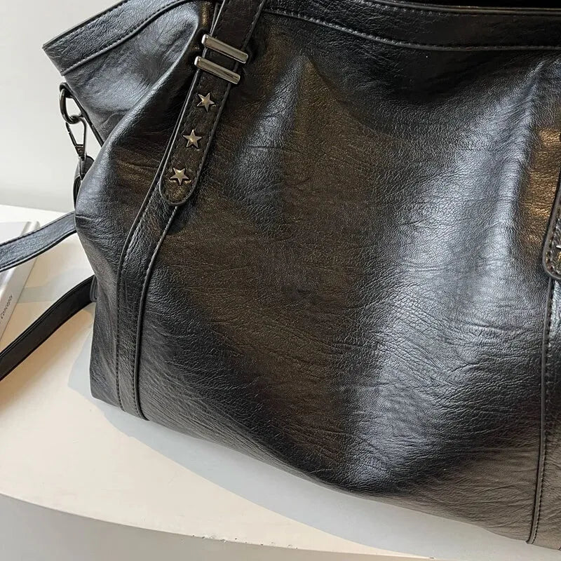 Grand sac à main cabas de cours souple avec bandoulière Alyssa