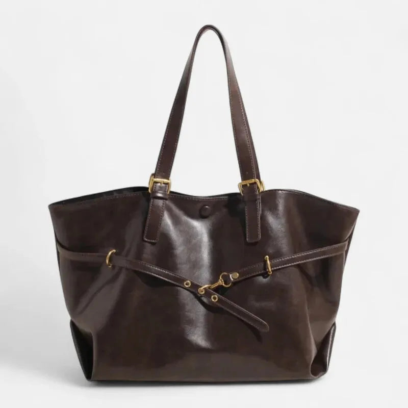 Grand sac à main cabas vintage de cours souple Solène