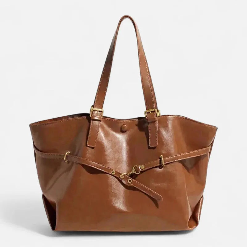 Grand sac à main cabas vintage de cours souple Solène