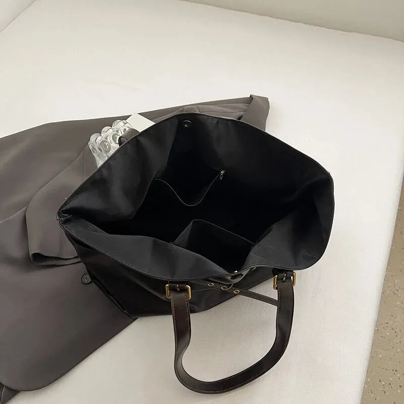 Grand sac à main cabas vintage de cours souple Solène