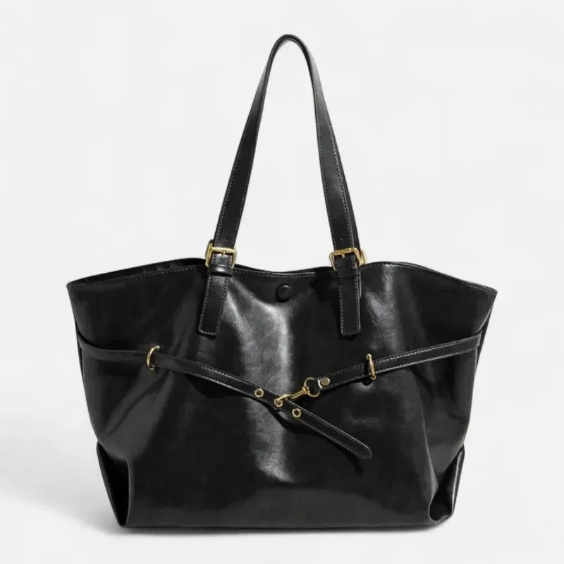 Grand sac à main cabas vintage de cours souple Solène