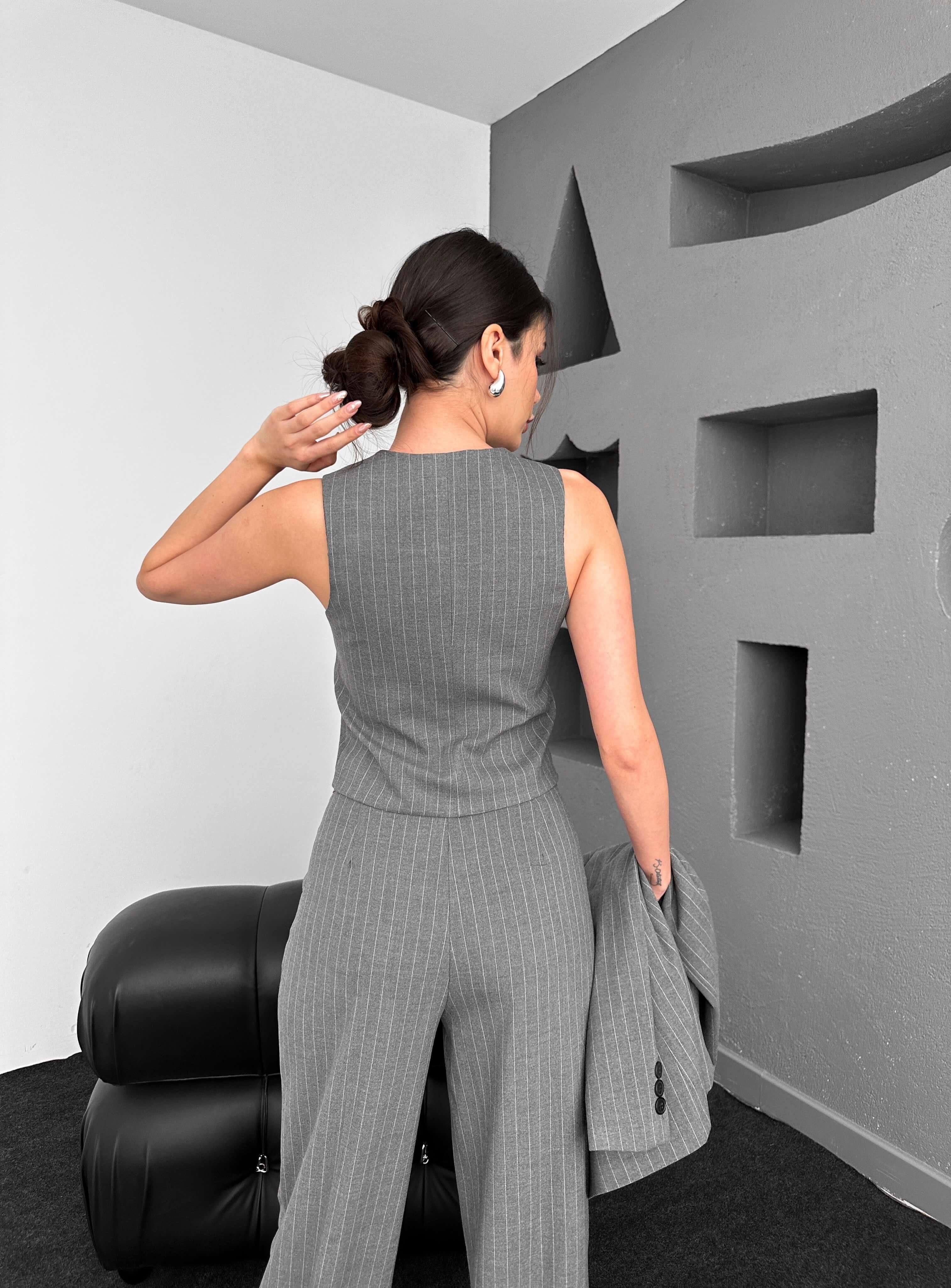 Ensemble Costume WDEN en coton - Gris foncé