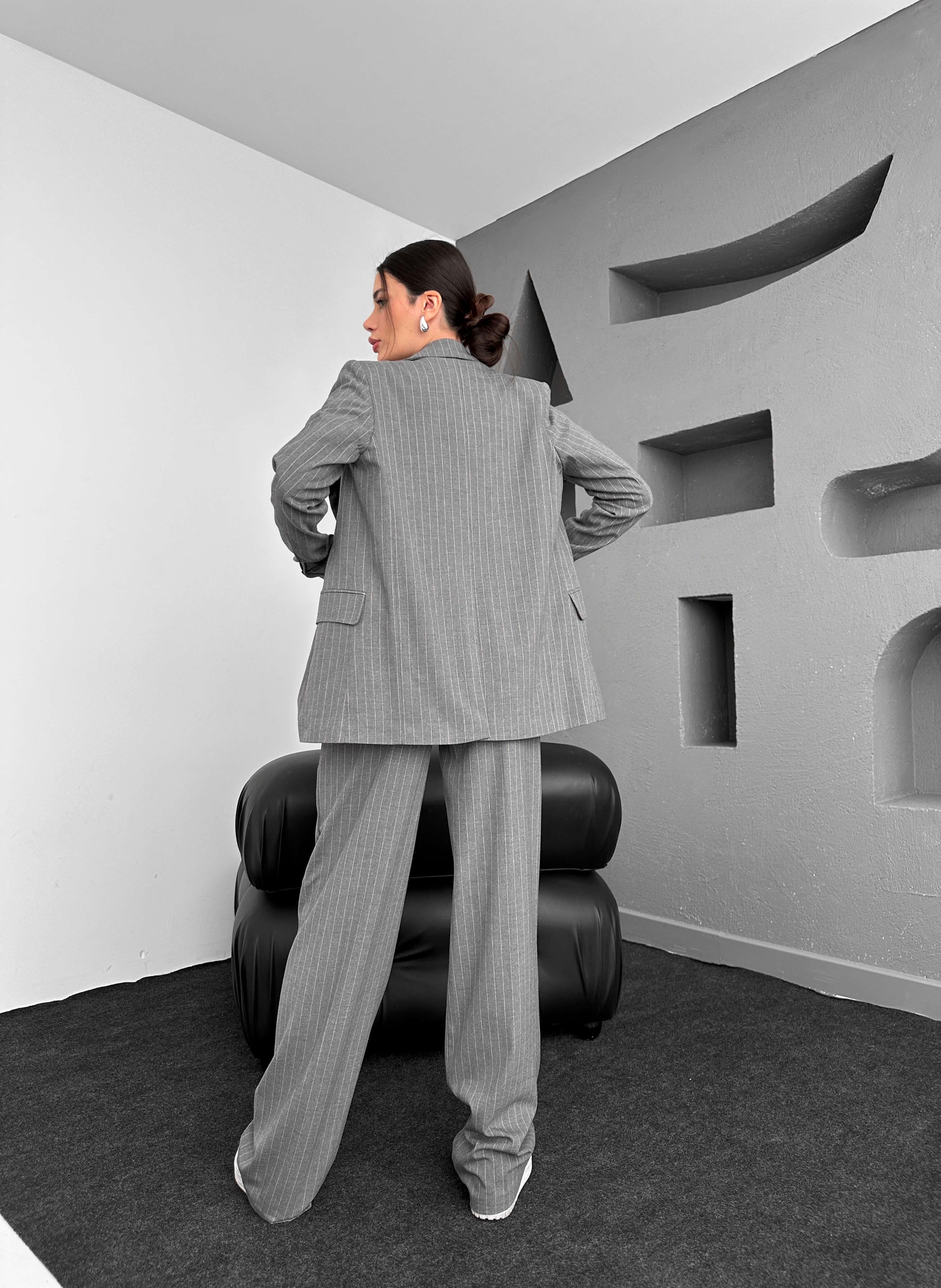 Ensemble Costume WDEN en coton - Gris foncé