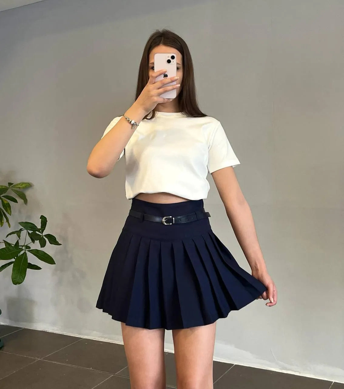 Mini jupe SEGEL plissée - Unisexe Bleu marine