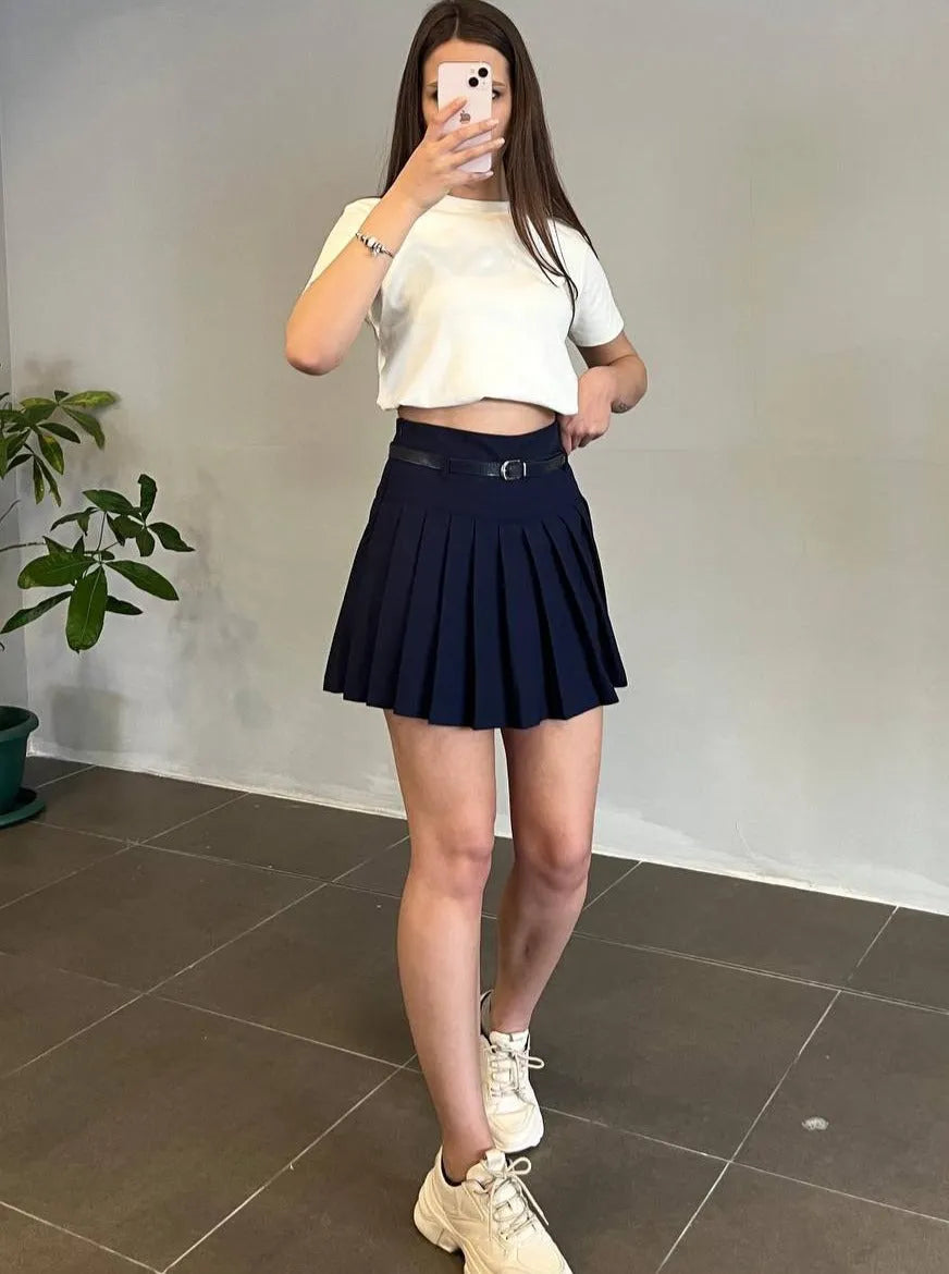 Mini jupe SEGEL plissée - Unisexe Bleu marine