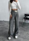 Pantalon DITLE en tissu - Gris anthracite