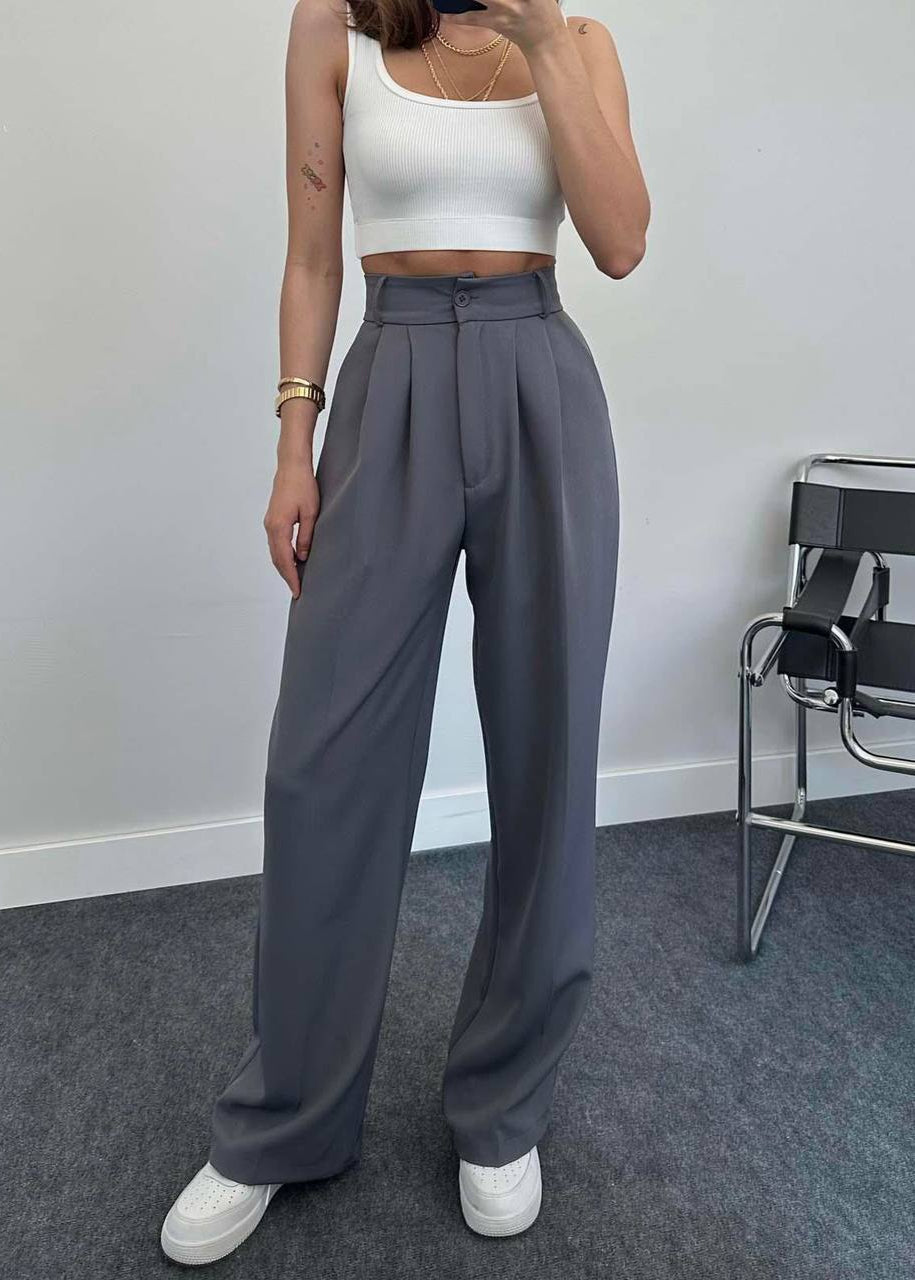Pantalon CALTER en chiffon - Gris foncé