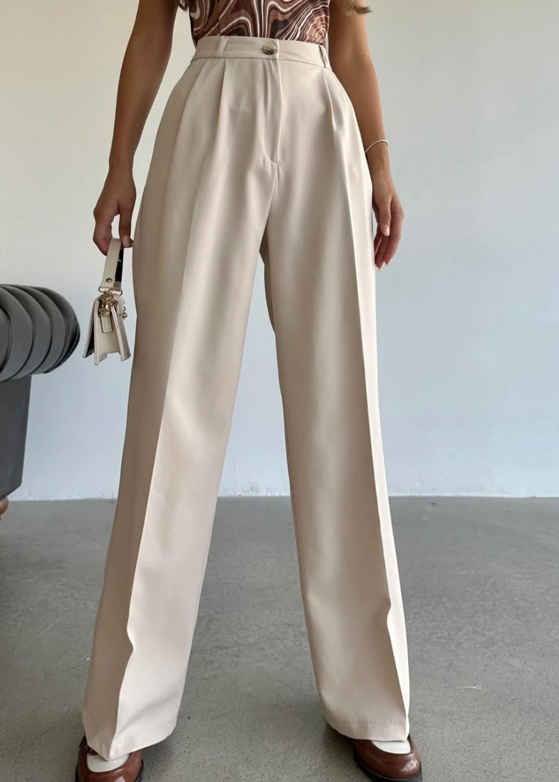 Pantalon NEMING en tissu - Noir