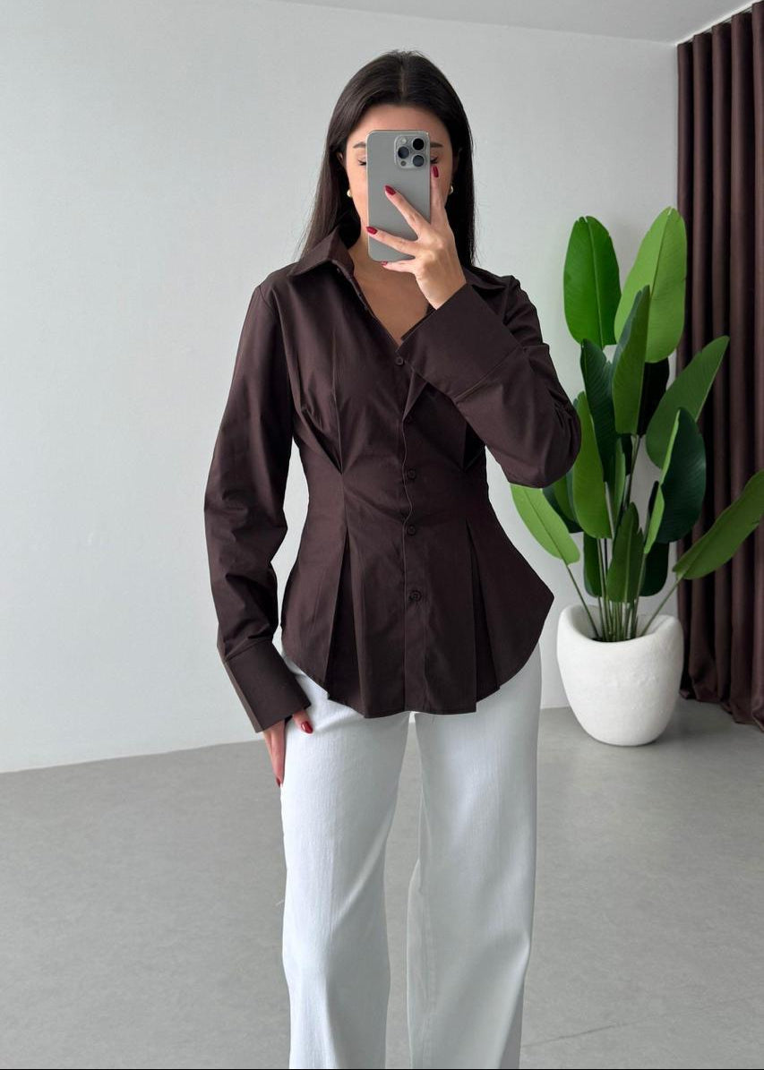 Blouse XJAL en coton - Chocolat