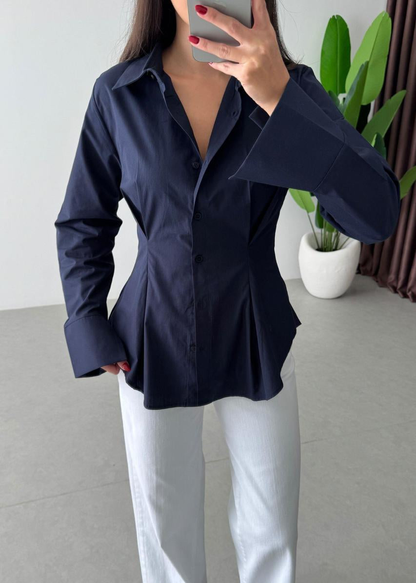 Chemise START en coton - Bleu marine