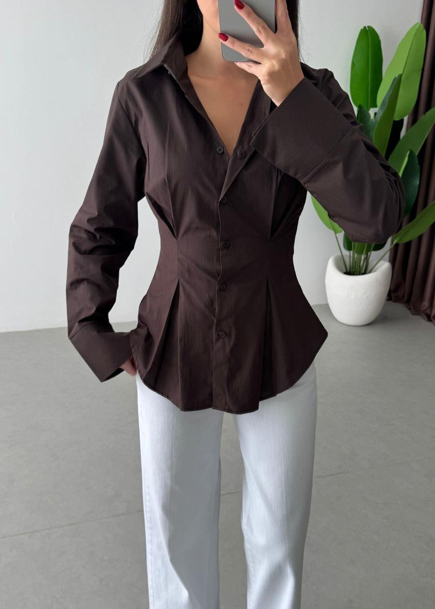 Blouse XJAL en coton - Chocolat