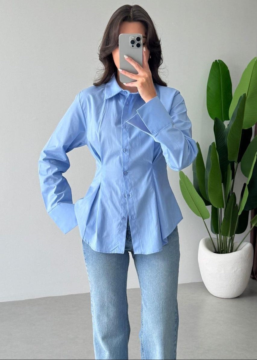 Blouse GROV en coton - Bleu ciel