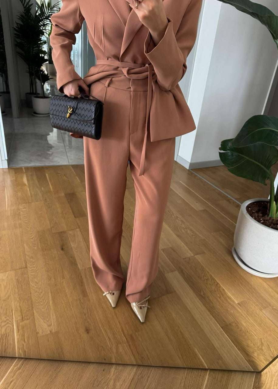 Ensemble Tailleur KALVOR en tissu - Terracotta