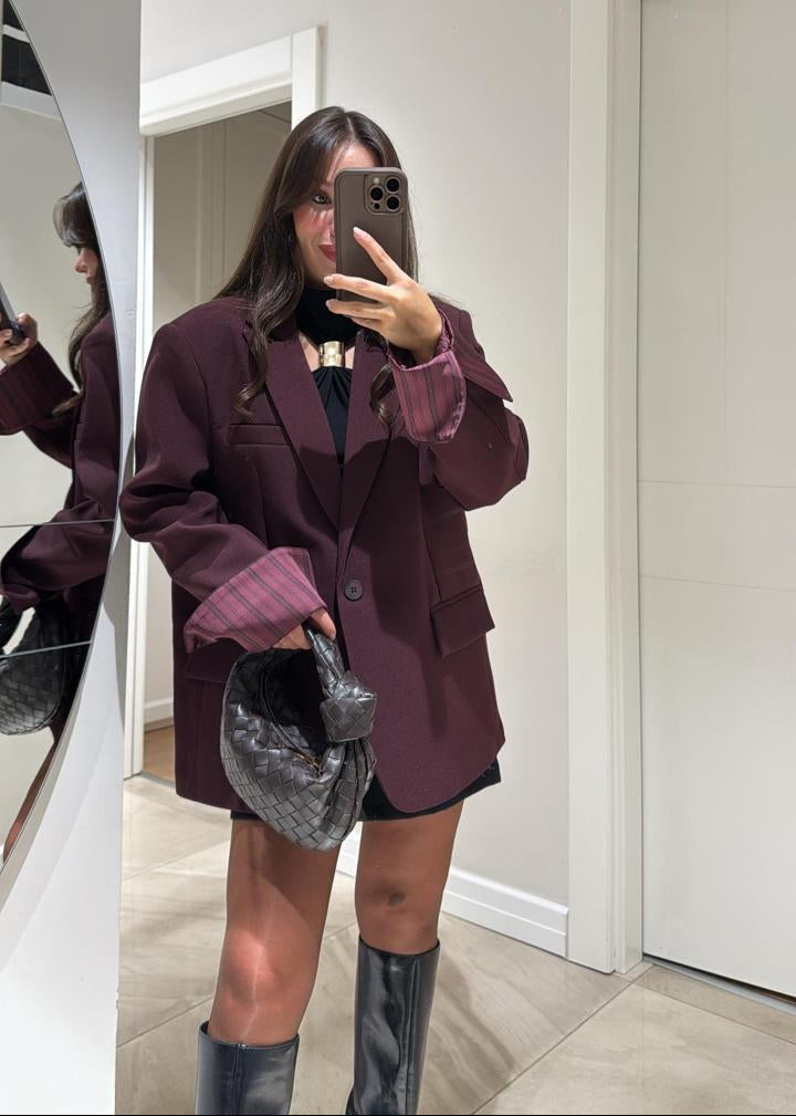 Blazer ÅLDER en tissu - Bordeaux