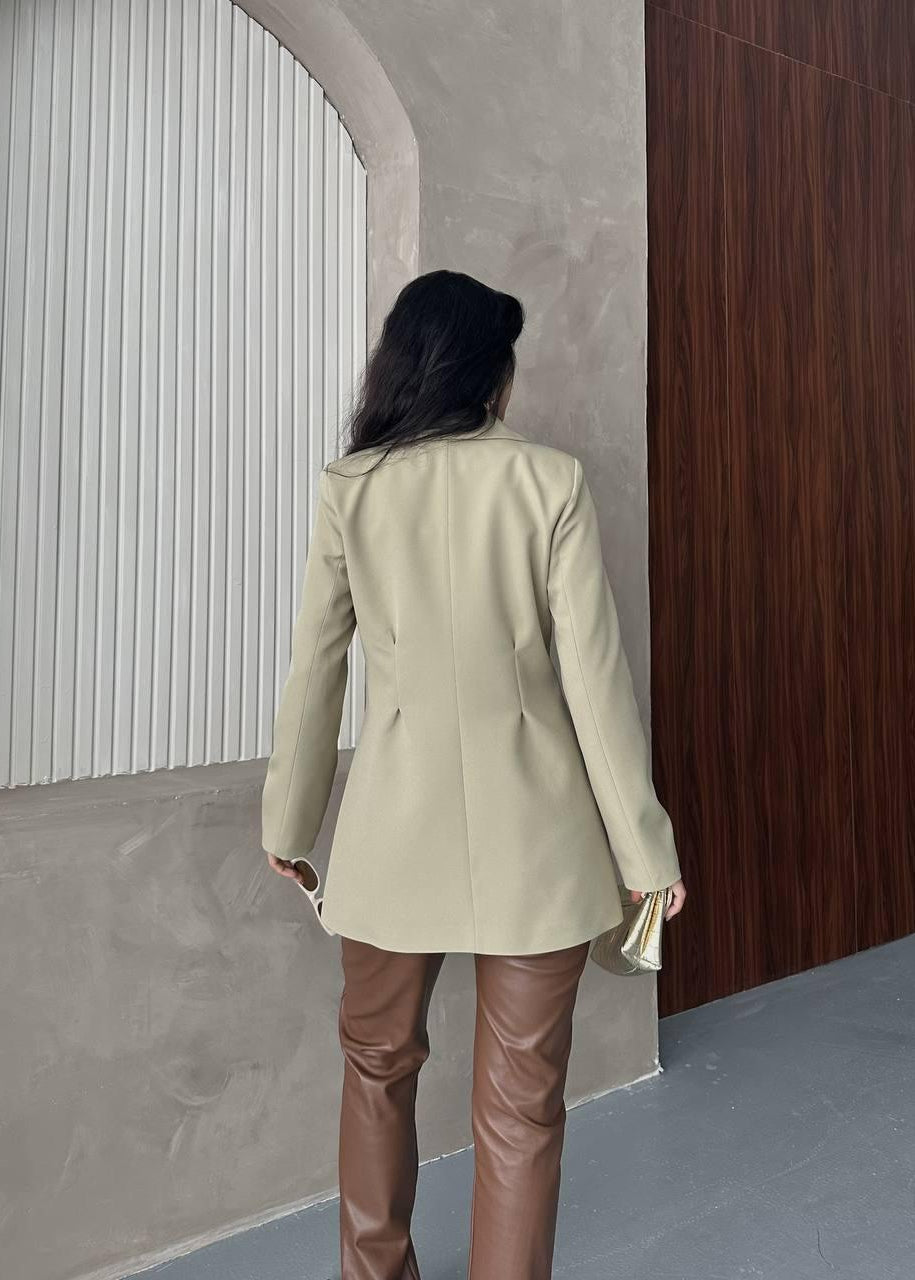 Blazer OLLE en drap - Kaki clair