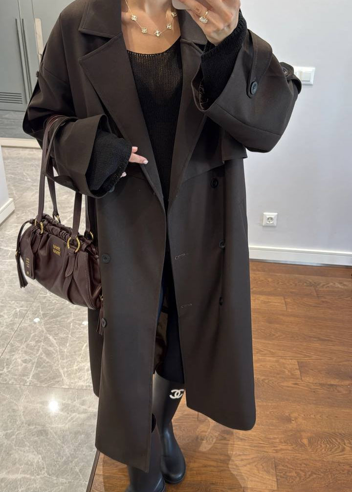 Manteau WIGURD en tissu - Marron foncé