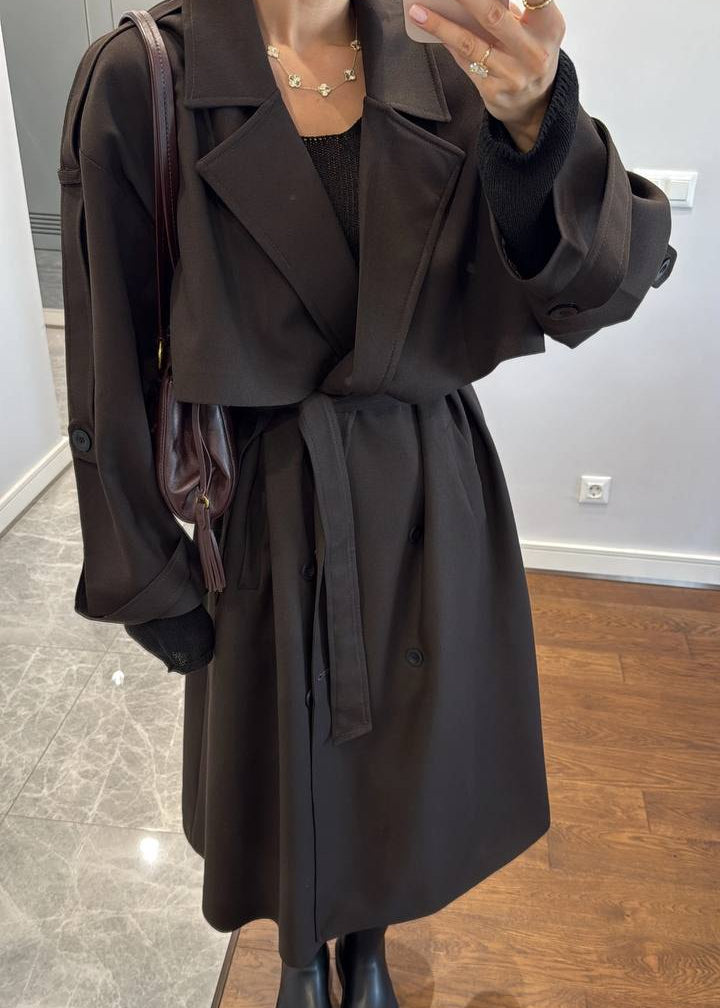 Manteau WIGURD en tissu - Marron foncé