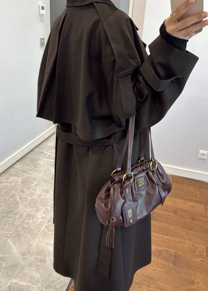 Manteau WIGURD en tissu - Marron foncé