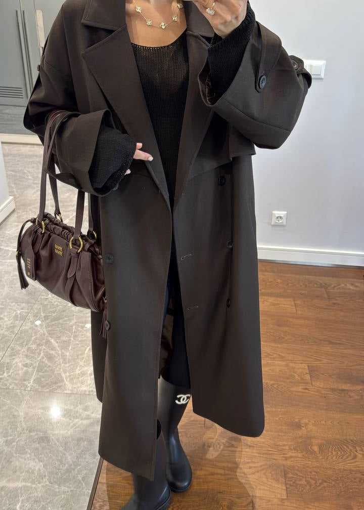 Manteau WIGURD en tissu - Marron foncé